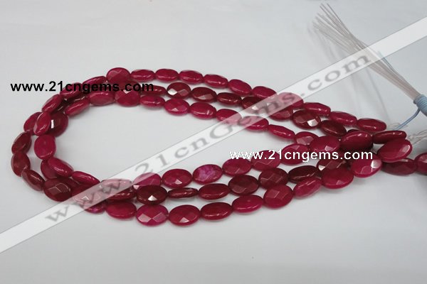 CCN217 15.5 inches 10*14mm faceted oval candy jade beads