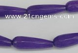 CCN2170 15.5 inches 8*25mm faceted teardrop candy jade beads