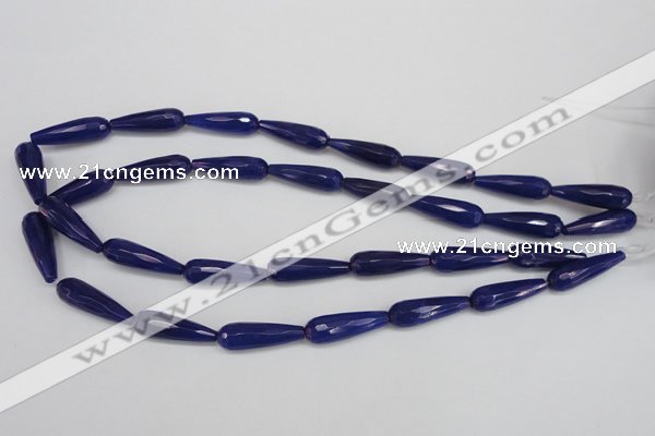 CCN2172 15.5 inches 8*25mm faceted teardrop candy jade beads