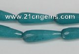 CCN2173 15.5 inches 8*25mm faceted teardrop candy jade beads