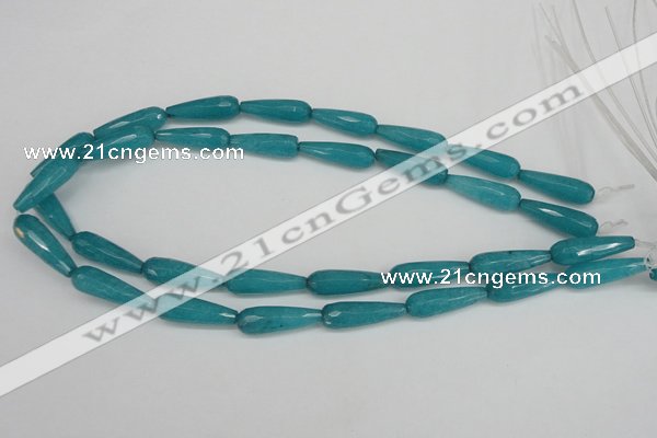 CCN2173 15.5 inches 8*25mm faceted teardrop candy jade beads