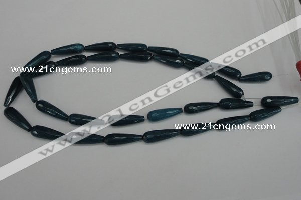 CCN2175 15.5 inches 8*25mm faceted teardrop candy jade beads