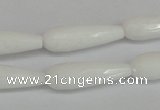 CCN2176 15.5 inches 8*25mm faceted teardrop candy jade beads