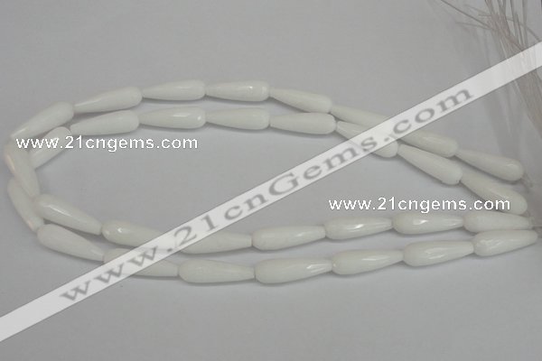 CCN2176 15.5 inches 8*25mm faceted teardrop candy jade beads