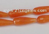 CCN2177 15.5 inches 8*25mm faceted teardrop candy jade beads