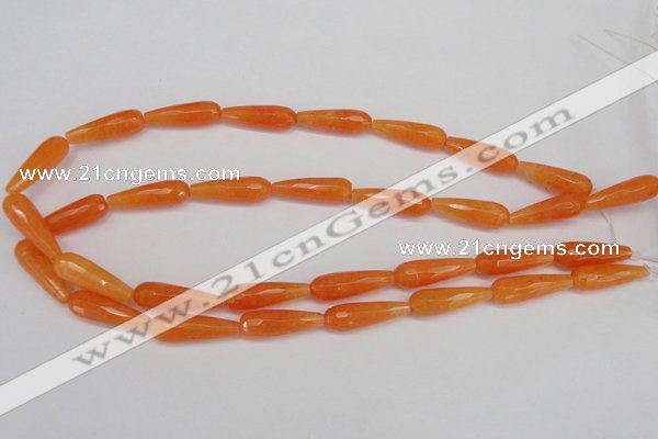 CCN2177 15.5 inches 8*25mm faceted teardrop candy jade beads