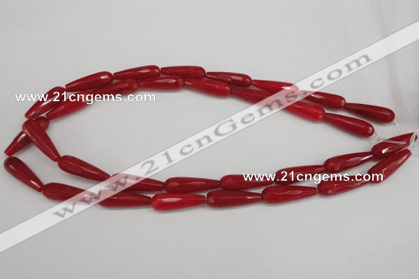 CCN2178 15.5 inches 8*25mm faceted teardrop candy jade beads