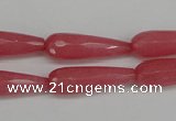 CCN2180 15.5 inches 8*25mm faceted teardrop candy jade beads