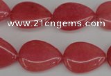 CCN2186 15.5 inches 15*20mm flat teardrop candy jade beads