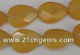 CCN2192 15.5 inches 15*20mm faceted flat teardrop candy jade beads