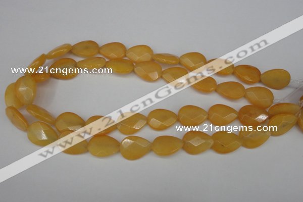 CCN2192 15.5 inches 15*20mm faceted flat teardrop candy jade beads