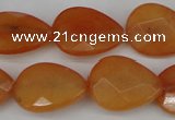 CCN2193 15.5 inches 15*20mm faceted flat teardrop candy jade beads