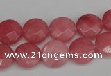 CCN2231 15.5 inches 12mm faceted coin candy jade beads wholesale