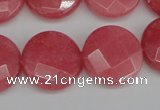 CCN2235 15.5 inches 20mm faceted coin candy jade beads wholesale