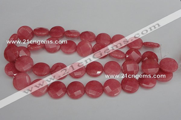 CCN2235 15.5 inches 20mm faceted coin candy jade beads wholesale
