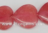 CCN2242 15.5 inches 25*25mm heart candy jade beads wholesale