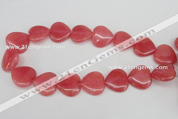 CCN2242 15.5 inches 25*25mm heart candy jade beads wholesale