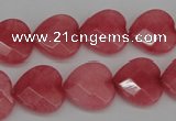 CCN2244 15.5 inches 15*15mm faceted heart candy jade beads wholesale