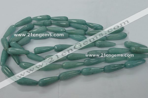 CCN2250 15.5 inches 10*30mm faceted teardrop candy jade beads