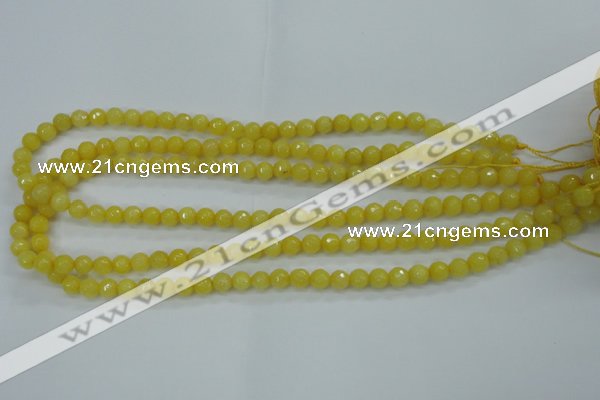 CCN2254 15.5 inches 6mm faceted round candy jade beads wholesale