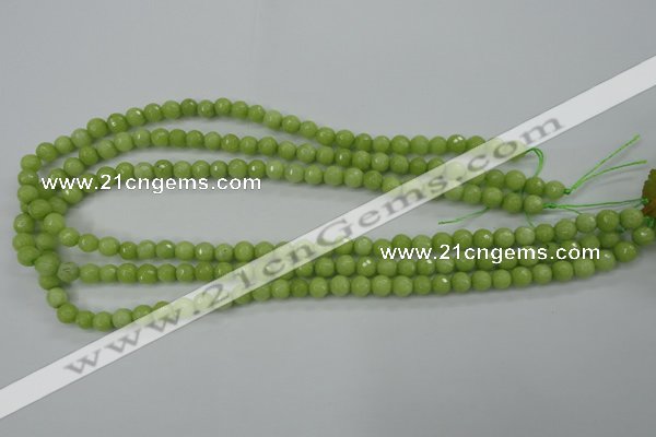 CCN2271 15.5 inches 6mm faceted round candy jade beads wholesale