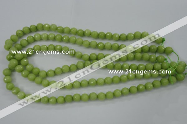 CCN2272 15.5 inches 8mm faceted round candy jade beads wholesale