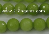 CCN2275 15.5 inches 14mm faceted round candy jade beads wholesale