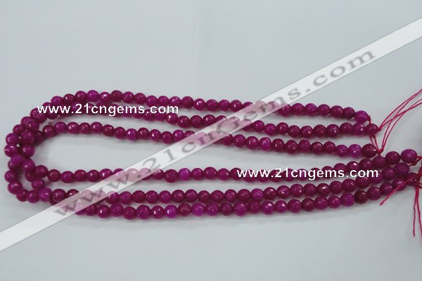 CCN2294 15.5 inches 6mm faceted round candy jade beads wholesale