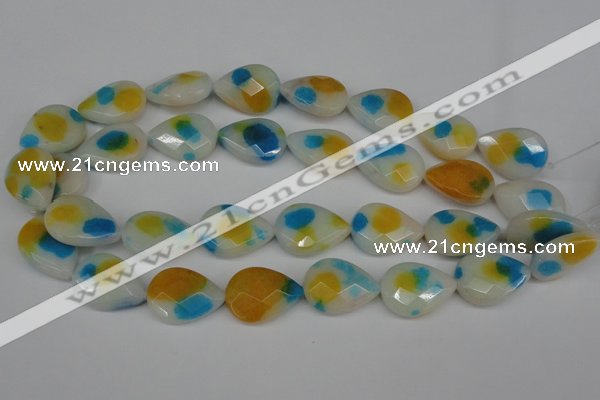 CCN2325 15.5 inches 18*25mm faceted flat teardrop candy jade beads