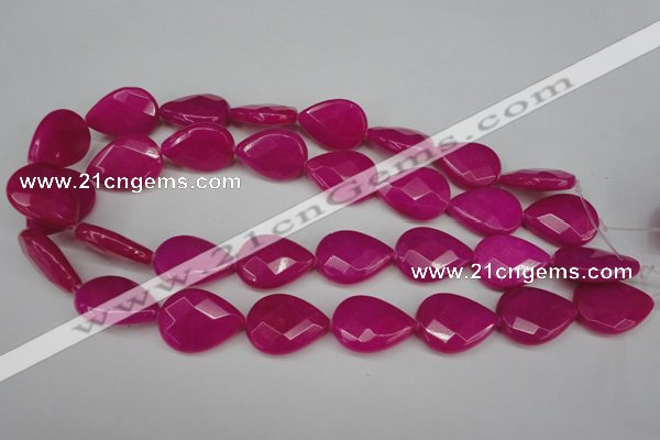 CCN2327 15.5 inches 18*25mm faceted flat teardrop candy jade beads