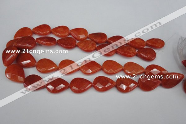 CCN2328 15.5 inches 18*25mm faceted flat teardrop candy jade beads