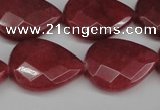 CCN2329 15.5 inches 18*25mm faceted flat teardrop candy jade beads