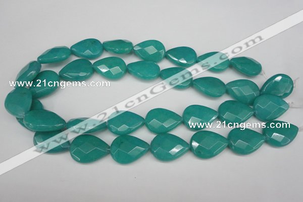 CCN2333 15.5 inches 18*25mm faceted flat teardrop candy jade beads