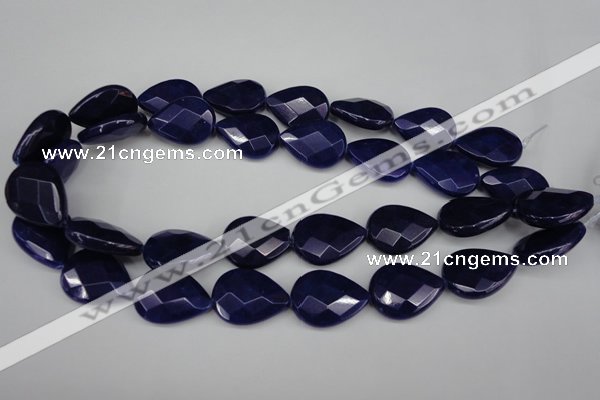 CCN2335 15.5 inches 18*25mm faceted flat teardrop candy jade beads