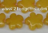 CCN2340 15.5 inches 20mm carved flower candy jade beads wholesale