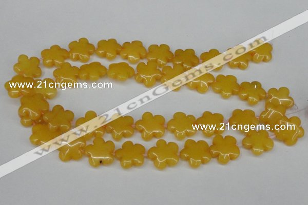 CCN2340 15.5 inches 20mm carved flower candy jade beads wholesale