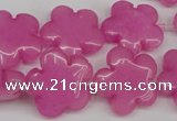 CCN2341 15.5 inches 20mm carved flower candy jade beads wholesale