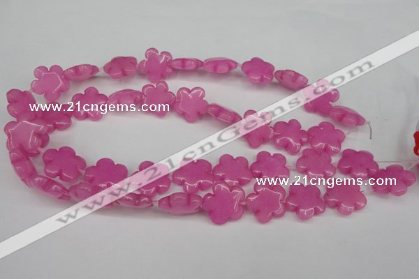 CCN2341 15.5 inches 20mm carved flower candy jade beads wholesale