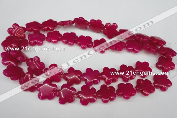 CCN2342 15.5 inches 20mm carved flower candy jade beads wholesale