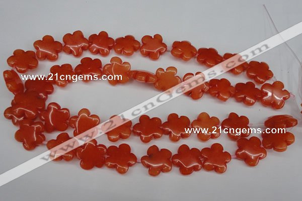 CCN2343 15.5 inches 20mm carved flower candy jade beads wholesale