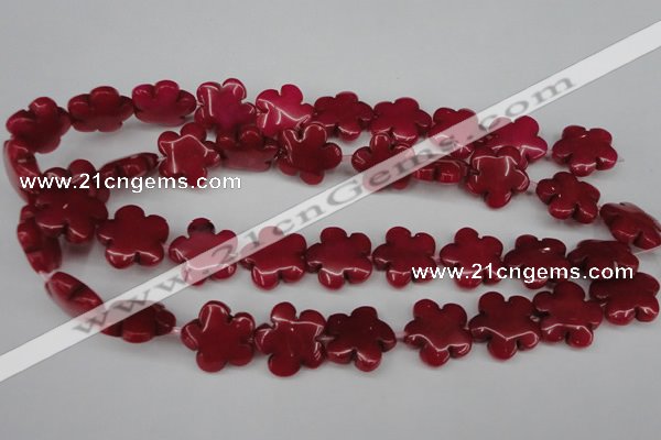 CCN2344 15.5 inches 20mm carved flower candy jade beads wholesale