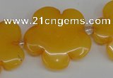 CCN2350 15.5 inches 30mm carved flower candy jade beads wholesale
