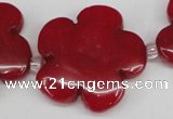 CCN2354 15.5 inches 30mm carved flower candy jade beads wholesale