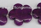 CCN2355 15.5 inches 30mm carved flower candy jade beads wholesale