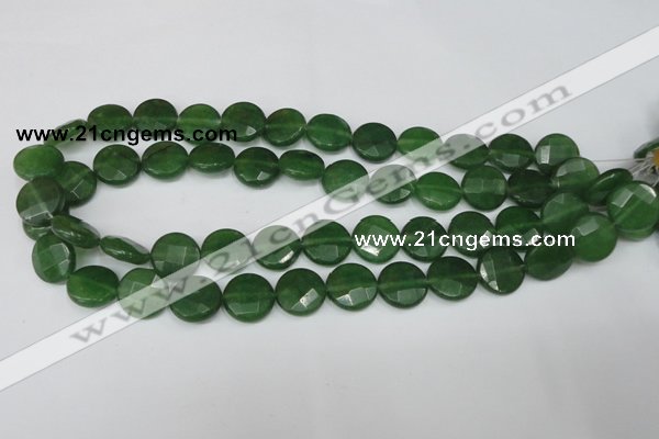 CCN242 15.5 inches 15mm faceted coin candy jade beads wholesale