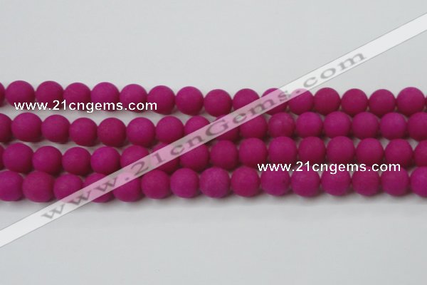 CCN2444 15.5 inches 8mm round matte candy jade beads wholesale