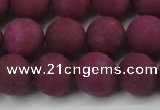 CCN2505 15.5 inches 14mm round matte candy jade beads wholesale