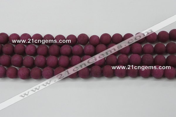 CCN2505 15.5 inches 14mm round matte candy jade beads wholesale