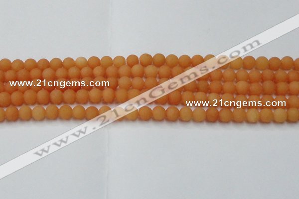 CCN2516 15.5 inches 6mm round matte candy jade beads wholesale