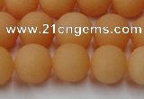 CCN2520 15.5 inches 14mm round matte candy jade beads wholesale